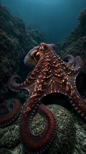 The Giant Pacific Octopus Hidden Inside This Dark Cave #giantoctopus #octopus #oceanwildlife