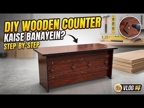 How to Build a Professional Wooden Counter at Home | DIY Vlog 😱