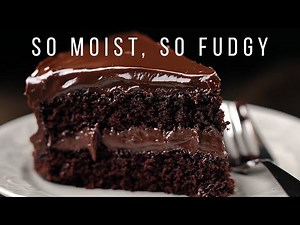 Moist & Fudgy Chocolate Cake with Everyday Ingredients