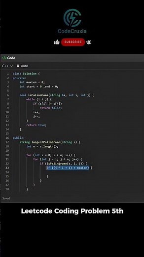 Leetcode Coding Problem 5th Longest Palindromic Substring.