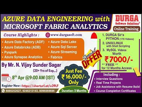 AZURE DATA ENGINEERING with MICROSOFT FABRIC ANALYTICS Online Training @ DURGASOFT