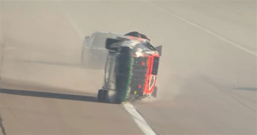 WATCH: Carson Kvapil flips in terrifying wreck to start NASCAR O'Reilly Kansas race