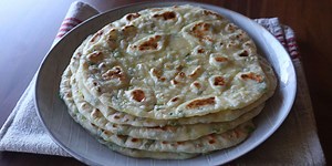 Green Onion Garlic Naan Bread