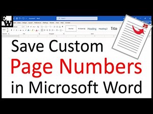 How to Save Custom Page Numbers in Microsoft Word