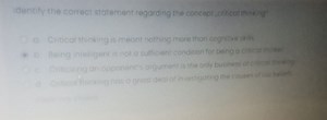 Identify the correct statement regarding the concept, critical ... | Filo
