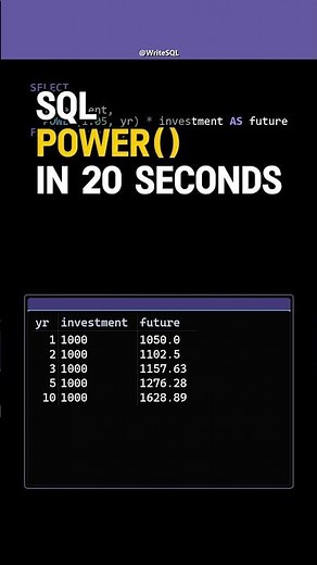 Calculate Compound Interest with SQL’s POWER() Function 💎