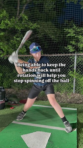 Don’t let the hands bite! If you feel anxious or jumpy and your hands fly forward, you will 100% pull off the ball. During your load, the reason we want the hands back is to turn behind the ball, letting that barrel enter the zone deep. 🧠 A lot of hitters think the faster their hands go forward the better, yes, but if they’re not turning behind that ball then that speed means nothing. 💯 This is another reason why coaches might tell you “let the ball get deep”, because they are trying to get yo