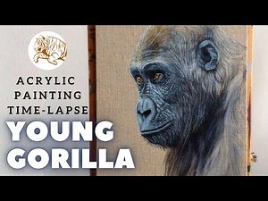 Painting A Gorilla | Acrylic Painting Time-lapse