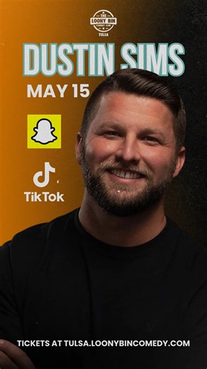 1.7K views · 18 reactions | TONIGHT in Tulsa, OK  Start your weekend early with the hilarious Dustin Sims Snatch your tickets here: https://tulsa.loonybincomedy.com/ShowDetails/510f5e37-7f79-4ab2-925b-5708edc7c89d/bca30415-8e4e-4ec5-817d-52222ac57427/Dustin_Sims/Tulsa_Loony_Bin | The Loony Bin Comedy Club - Tulsa | Facebook