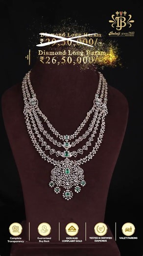 Diamond Long Haram | Best diamond Jewellery | Balaji Jewellery Punjagutta | +91 9951422120