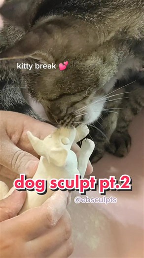 dog sculpt pt.2 🐾 #sculpture #handmade #dog #cat #polymerclay #polymerclaycreations #sculpey #sculpeyclay #clay #wip #timelapse #ebsculpts #foryoupage #foryou #fyp