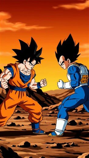 Dragon ball super Goku vs Vegeta powerup