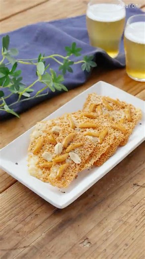 【フライパンで焼くだけ🍺】柿の種チーズせんべい #おつまみ #柿の種 #簡単レシピ