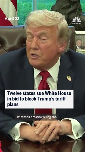 Twelve states filed a lawsuit Wednesday challenging the legality of President Donald Trump's broad tariff agenda. | NBC News