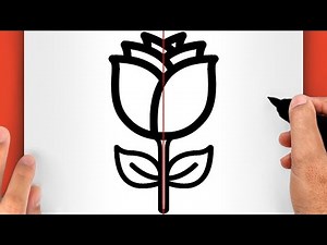 HOW TO DRAW A ROSE (EASY) - Cute Rose Drawing (EASY)