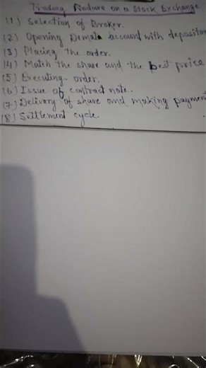 Trading procedure of Stock Exchange, Class -XII Com.