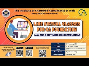 Foundation Paper 1: Accounting | Topic: Chapter 1 and Chapter 2...| Session 1 | 23 Feb, 2025