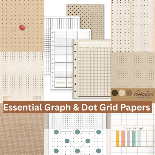 Junk Journal Graph and Dot Grid Paper, Printable Backgrounds (digital Download) - Etsy UK