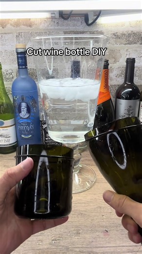 How to Cut and Repurpose a Wine Bottle | DIY Repurposing a wine bottle instead of throwing it away 🍷♻️ Cut bottle DIY turned into cozy decor ✨#diy #asmr #upcycling #candlemaking #fyppppppppppppppppppppppp