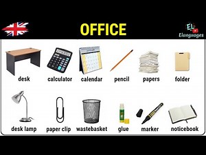 Office vocabulary in English with pictures | Office items list names with pronunciation