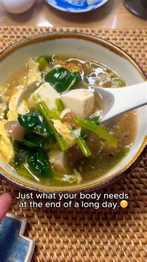 【Tofu egg drop soup🥚🍲】