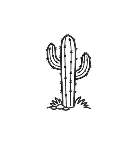 Cactus Outline Applique Machine Embroidery Design | 8 Sizes - Etsy
