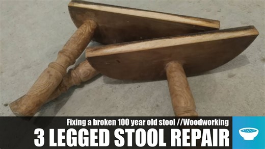 Repair a Broken 3-Legged Wooden Stool Easy Step-by-Step Woodworking Fix