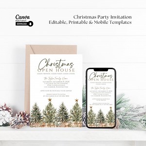 Farmhouse Christmas Open House Invitation Template (canva Editable, Printable) - Etsy