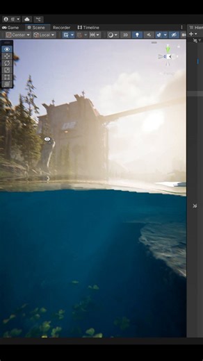 Unityで制作した水の断面図を公開した中国のクリエイター(Sakura_Rabbiter氏)シェーダー、ライティング、ポストプロセスを駆使して、リアルな質感を表現しています。水面の揺らぎや水中の透明度、光の屈折など、細部までこだわって没入感を生み出していますね。#Unity3d