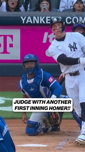 Aaron Judge CRANKS Homer in 1st Inning 💪 #aaronjudge #yankees #homerun