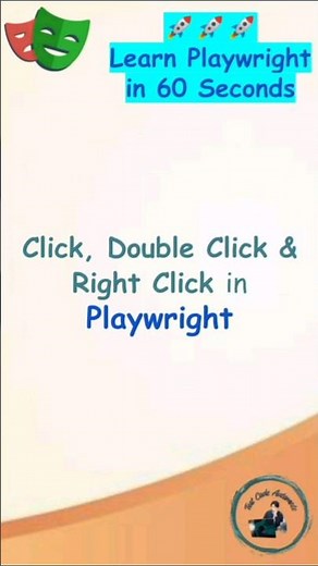 Playwright Tutorial | Click, Double Click and Right Click operation in Playwright