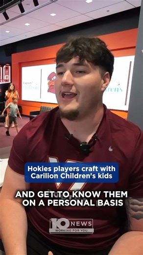 Hokies football players took a break from their rigorous training schedule to engage in a creative and heartwarming arts and crafts session with children from Carilion Children's, fostering community and connection beyond the football field. Watch here: https://www.wsls.com/news/local/2025/08/21/watch-virginia-tech-players-take-craft-break-with-kids/?utm_source=facebook&utm_medium=social&utm_campaign=snd&utm_content=wsls10 | WSLS 10 / WSLS.com