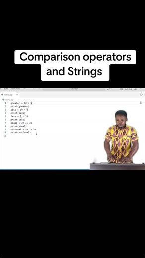 Comparison operators and Strings and how they work #STEM #ghanatiktok🇬🇭_uk #viral #pythonprogramming #Science