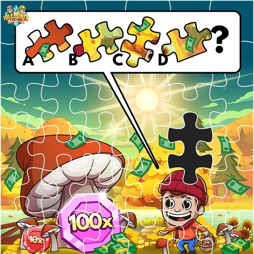 Get ready for a brain-teaser! Can you piece together this fall puzzle? Share your guesses below for a chance to win a prize! 🍂🧩 #IdleMinerTycoon #Giveaway #Autumn #Puzzle #MobileGames #IdleGames | Idle Miner Tycoon