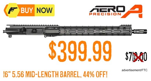 Aero Precision M4E1 Complete 5.56 Rifle Upper – Just $399 (44% OFF)