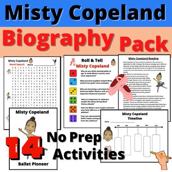 Misty Copeland Biography Unit Pack, Ballet, Black History Month, Women's History