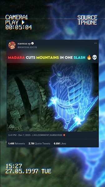 Madara Cuts Mountains In One Slash 🔥💀 #shorts #animeedit #naruto #viral
