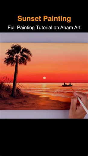 Sunset painting #painting #sunsetpainting #acrylicpainting