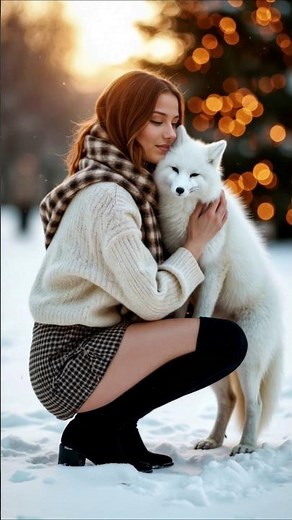 Red-Haired Model Meets Arctic Fox – Stunning Style Fusion