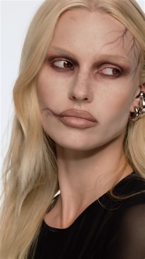 23K views · 244 reactions | Here comes the corpse bride, all dressed up in porcelain skin and realistic veins. Create your own zombie SFX makeup by mixing shades from the MAC Connect in Colour Eye Shadow Palette: Encrypted Kryptonite and using a 263S Brush to draw faux veins across your forehead and lips. (You can use the same combo on the eyes, too!) MAC MUA: @saintlaurahs #MACHalloween | M·A·C Cosmetics | Facebook