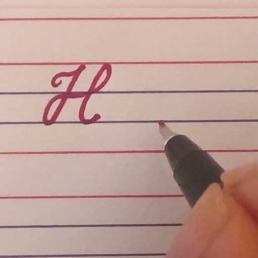 How to write Cursive capital letter (H) and Cursive small letter (h) Cursive handwriting practice.