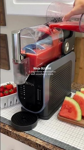 2 ingredient watermelon & strawberry slush using the Ninja SLUSHi! 🍉🍓