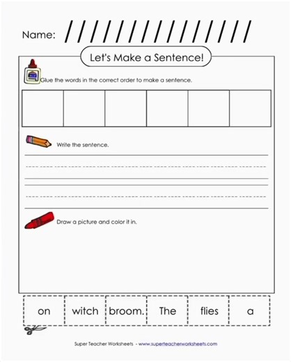 🧹✨ Discover the Magic of Sentences! Grab our “Witch’s Broom” Build-a-Sentence worksheet — perfect for spelling, grammar, and creative writing practice with a spooky twist. Want the printable PDF? Comment “witch broom” and we’ll send it straight to your DMs! #Halloween #TeacherFreebie #elementaryeducation #witches #SuperTeacherWorksheets #spookyseason #classroom #classroomactivities | Super Teacher Worksheets