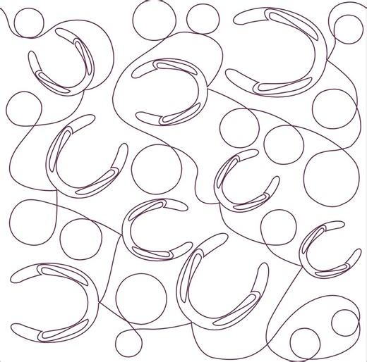 Modern Horseshoe Meander – Continuous‑line Western Quilting Design - Etsy