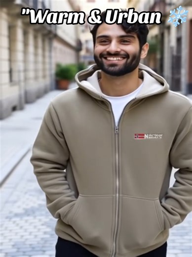 Felpa zip beige outdoor 🔥 Cappuccio comodo, zip full, logo patch sul petto. Tessuto felpato warm per città o trail, fit regular perfetto! #ModaUomo #OOTD #outdoorlife #HoodieUomo #StreetwearUomo