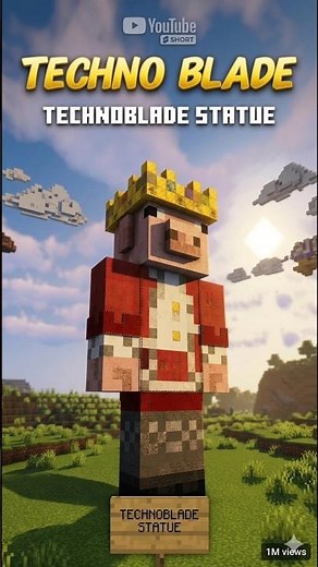 How to Build a Technoblade Statue in Minecraft! 🐷👑 #Minecraft #Shorts