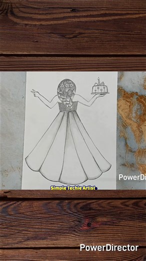 How to draw a Girl celebrating birthday | birthday girl drawing | Girl in beautiful dress birthday