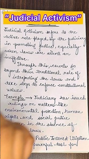 Judicial Activism Meaning Explained with notes Lawvita #judicialactivism