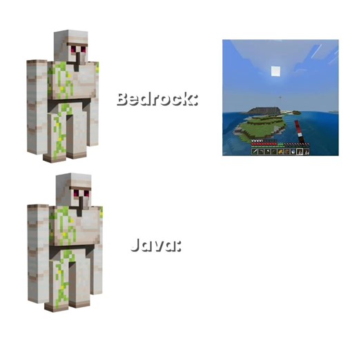 Minecraft Bedrock Vs Java Iron Golem 🤯