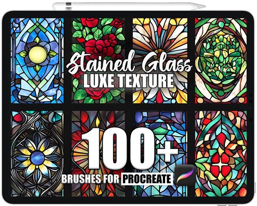 Stained Glass Texture Procreate Brushes: Seamless Patterns (instant Download) - Etsy